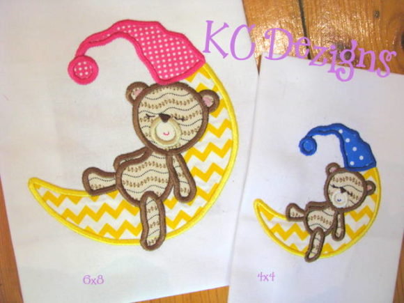 Baby Girl Bear on Moon