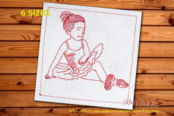 Beautiful Ballerina Sitting Redwork Review for Seasonal Use