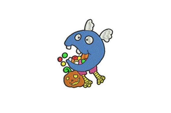 Blue Angel Trick or Treat: A Bold Baby Halloween Embroidery Design