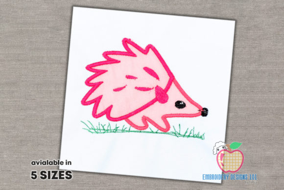 Cute Hedgehog Applique Pattern for Seasonal Embroidery