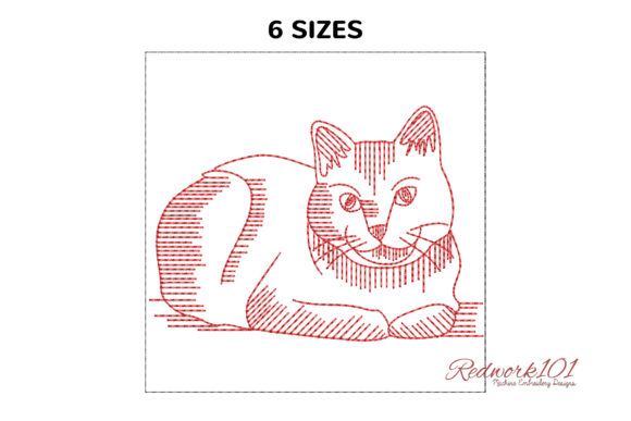 Cute Russian Blue Cat Redwork Embroidery Review