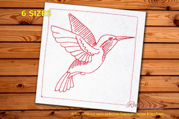 Flying Hummingbird Design for Sweatshirt Embroidery