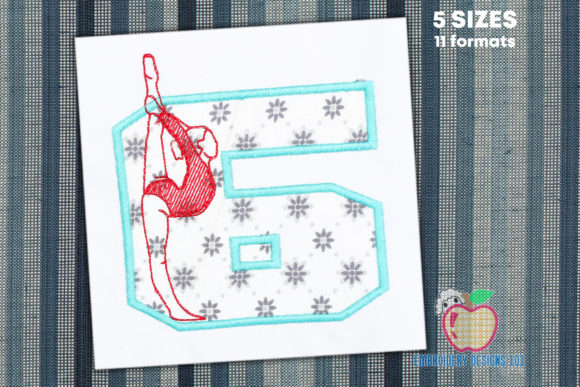 Gymnast 6th Birthday Applique Review for Business Use