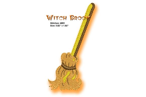 Halloween Broom Embroidery Design