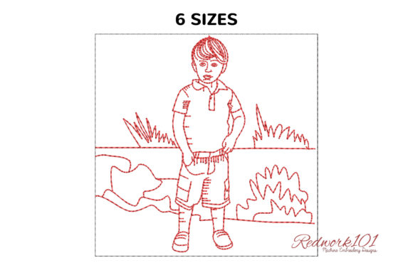 Smart Looking Boy Character for Seasonal Embroidery Projects