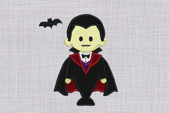 Vampire with Bat Applique
