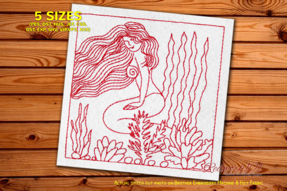 Young Mermaid Sitting at Seaside
